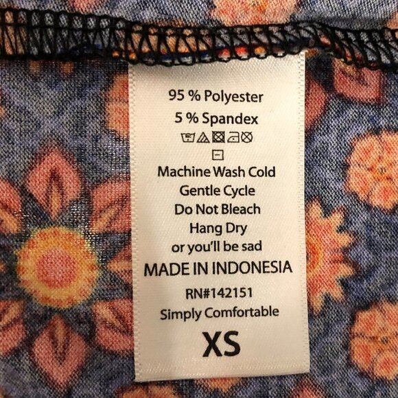 New - LULAROE Julia Dress Orange & Red Floral w Black & Blue Geometric - Size XS - Picture 4 of 5